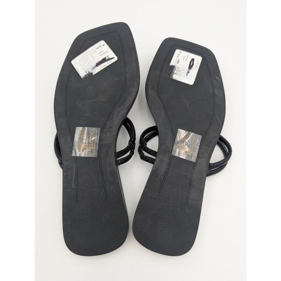 Azalea Wang Stetson Tubular Straps Knot Flat Sandals Women's Black Size US9 EU40 - Picture 7 of 8